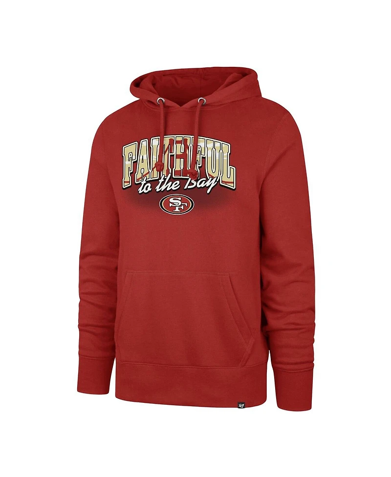 Men's '47 Brand Scarlet San Francisco 49ers Regional Headline Pullover Hoodie