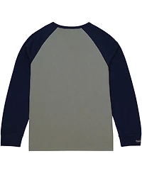 Men's Mitchell & Ness Gray Georgetown Hoyas Legendary Slub Raglan Long Sleeve T-shirt