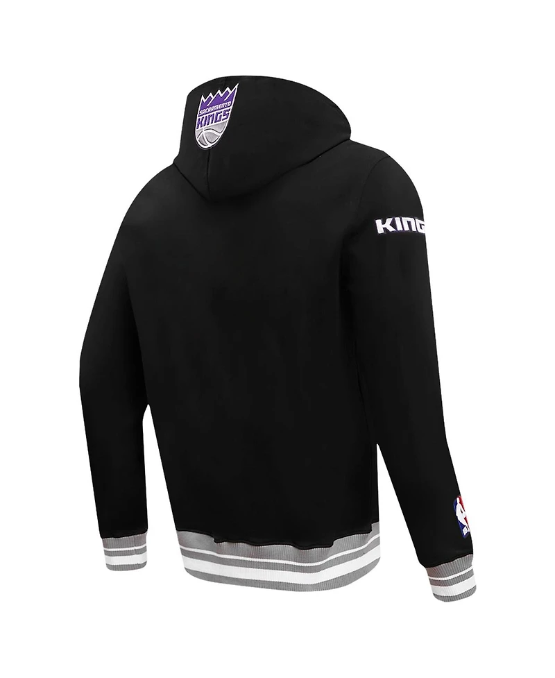 Men's Pro Standard Black Sacramento Kings Script Tail Pullover Hoodie