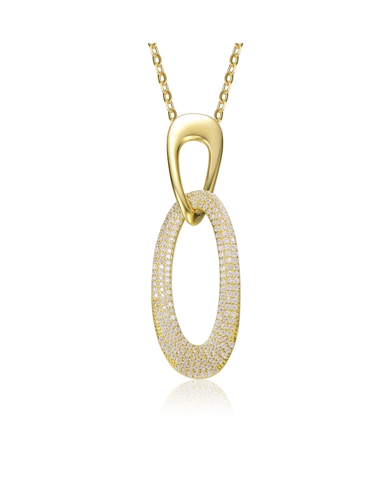 14K Gold Plated Cubic Zirconia Pendant Necklace
