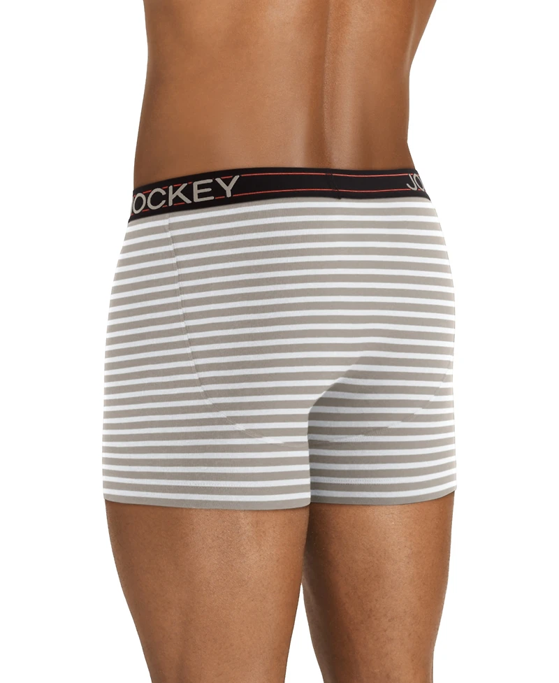 Jockey Men's Lightweight Cotton Blend 5" Boxer Briefs, Pack of 4