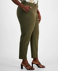 Tahari Asl Plus Size Classic Mid Rise Ankle Pants