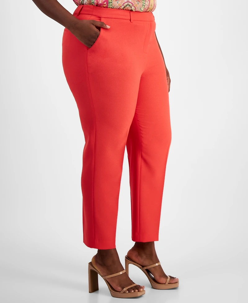 Tahari Asl Plus Classic Mid Rise Ankle Pants