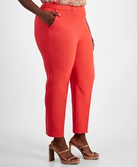 Tahari Asl Plus Classic Mid Rise Ankle Pants
