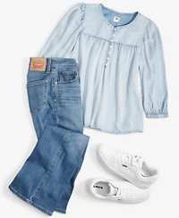 Levis Womens Halsey 3 4 Sleeve Top 726 High Rise Slim Fit Flare Jeans
