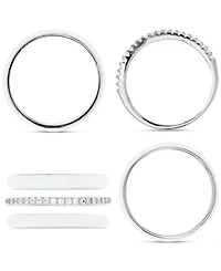 3-Pc. Set Enamel & Cubic Zirconia Stack Ring Sterling Silver