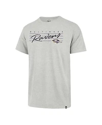 Men's '47 Brand Gray Distressed Baltimore Ravens Downburst Franklin T-shirt