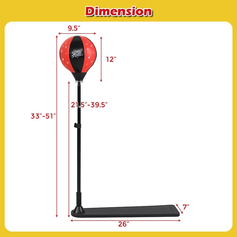 Kids Punching Bag w/Adjustable Stand Boxing Gloves Boxing Set