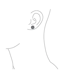 Bling Jewelry Retro Floral Garden Party Flower You are My Sunshine Sunflower Stud Earrings Oxidized Sterling Silver