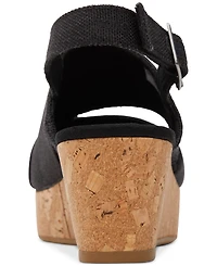Toms Women's Claudine Slingback Cork Wedge Platform Sandals