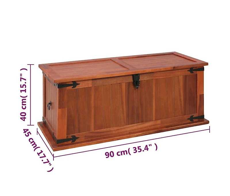 Storage Chest 35.4"x17.7"x15.7" Solid Acacia Wood