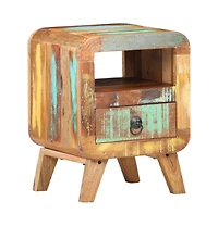 Bedside Cabinet 11.8"x11.8"x16.1" Solid Reclaimed Wood