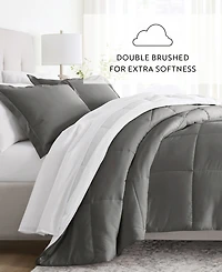 ienjoy Home Stitched Stripe 3-Piece Comforter Set, Full/Queen