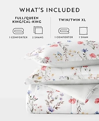 ienjoy Home Meadow Floral Stripe 3-Piece Comforter Set