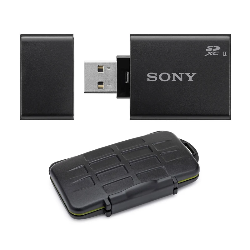 Sony Uhs-ii Usb 3.1 Sd Card Reader with Carrying Case and Card Reader Bundle