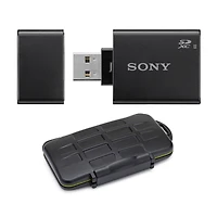 Sony Uhs-ii Usb 3.1 Sd Card Reader with Carrying Case and Card Reader Bundle