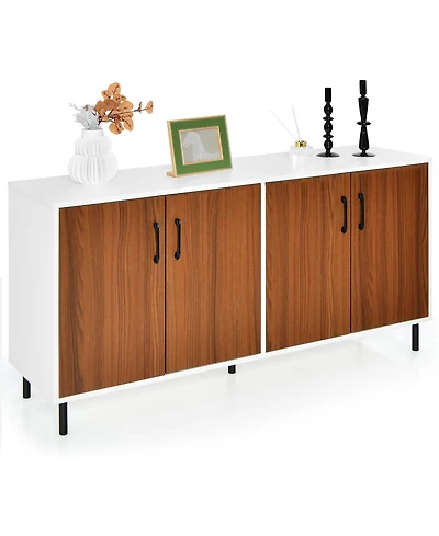 Buffet Server Sideboard Kitchen Storage Cabinet Cupboard with Shelves & 4 Doors