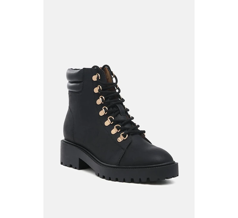 Womens shirly soft leather lace-up boots