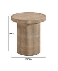 Tov Furniture 1 Pc. Faux Travertine Concrete Side Table