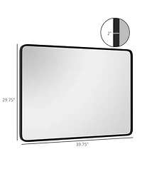 Homcom 40 x 30 Wall-Mounted Living Room Recgle Mirror