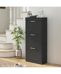 Homcom Shoe Cabinet with 3 Flip Drawers for 15 Pairs of Shoes