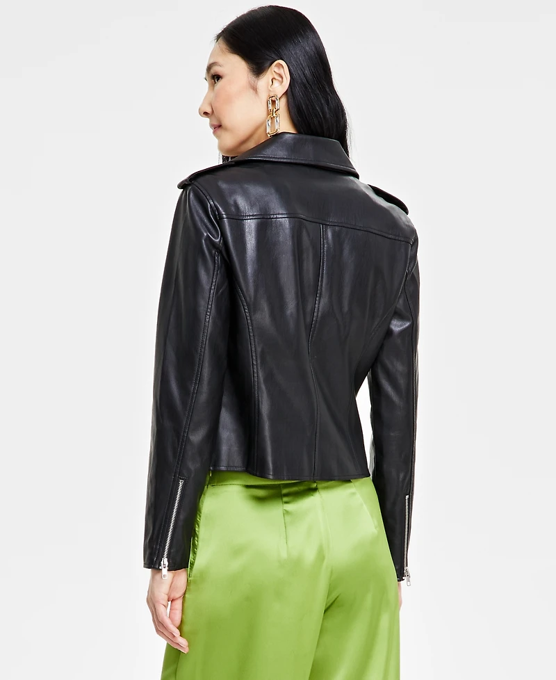 I.n.c. International Concepts Women's Faux-Leather Jacket, Created for Macy's