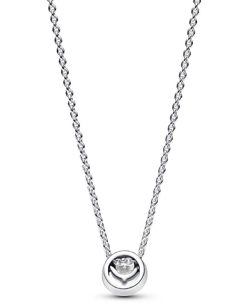 Pandora Sterling Silver Sparkling Round Halo Pendant Collier Necklace
