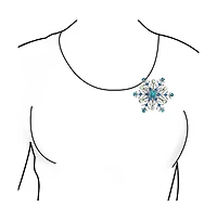 Bling Jewelry Large Multi Ice Blue Frozen Winter Snowflake Brooch Pin Crystal Holiday Party Frozen Winter Rhodium Plated