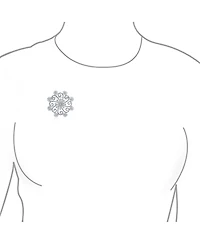 Bling Jewelry Large Frozen Winter Swirl Holiday Party Cz Cubic Zirconia Scarf Christmas Statement Snowflake Brooch Pin