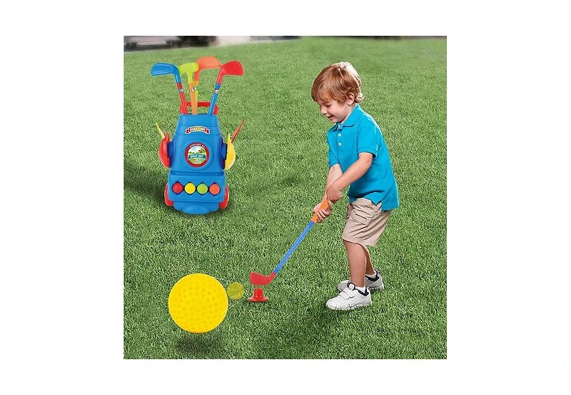 Toyvelt Toddler Golf Set - Kids Golf Clubs with 6 Balls, 4 Golf Sticks, 2 Practice Holes and a Putting Mat - Promotes Physical & Mental Development