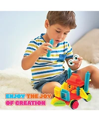 Contixo Stem Building Toys, 244 Pcs Bristle Shape 3d Tiles Building Set Construction Learning Stacking For Boys & Girls, Creative Educational Sensory