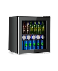 Sugift 60 Can Beverage Mini Refrigerator with Glass Door