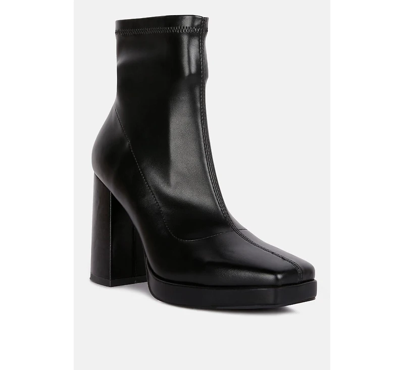 Tintin Square Toe Ankle Heeled Boots