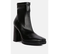 Tintin Square Toe Ankle Heeled Boots