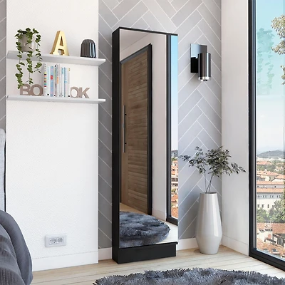 Streamdale Leto Shoe Cabinet with Mirror and Shelves