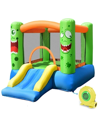 Inolait Inflatable Castle Bounce House Jumper Kids Playhouse with Slider
