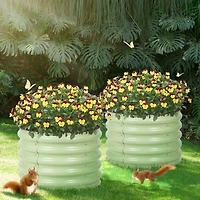 Aoodor Muffin Metal Outdoor Raised Garden Bed (Set of 2)