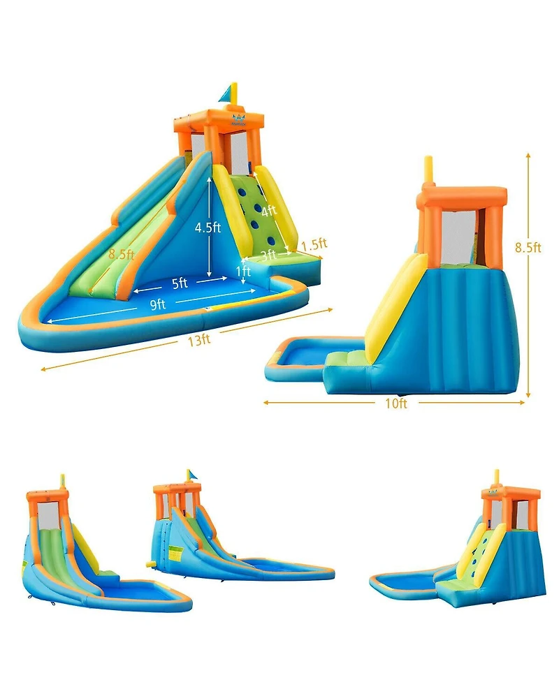 Inolait Inflatable Water Slide Kids Bounce House with 740W Blower