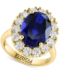 Effy Lab Grown Ruby (6-3/4 ct. t.w.) & Diamond (1-3/8 Halo Ring 14k Gold