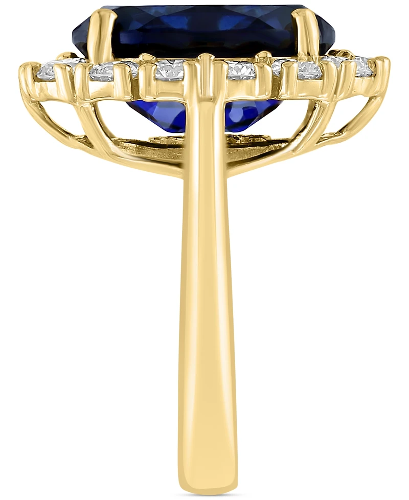 Effy Lab Grown Ruby (6-3/4 ct. t.w.) & Diamond (1-3/8 Halo Ring 14k Gold