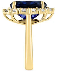 Effy Lab Grown Ruby (6-3/4 ct. t.w.) & Diamond (1-3/8 Halo Ring 14k Gold