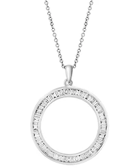 Effy Diamond Baguette Open Circle 18" Pendant Necklace (1-1/20 ct. t.w.) in 14k White Gold