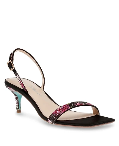 Betsey Johnson Women's Rebel Slingback Kitten Heel Evening Sandals
