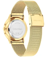 Calvin Klein Women's Exceptional Gold-Tone Stainless Steel Mesh Bracelet Watch 37mm