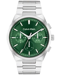 Calvin Klein Men's Distinguish Silver-Tone Stainless Steel Bracelet Watch 44mm