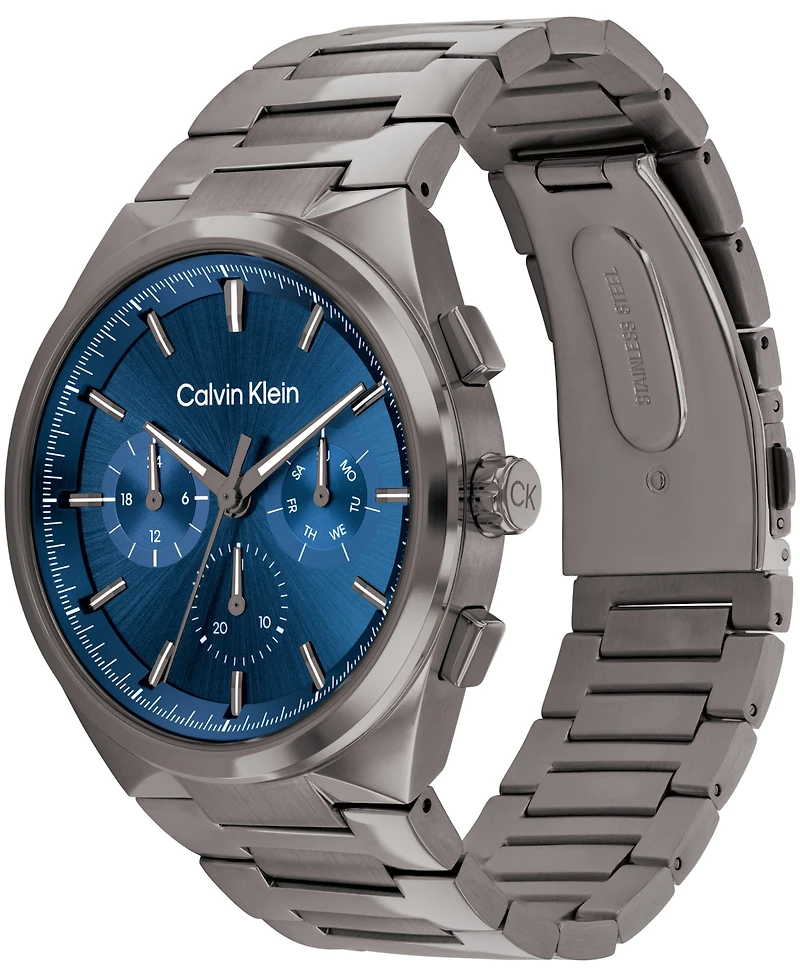 Calvin Klein Men's Distinguish Gray Stainless Steel Bracelet Watch 44mm