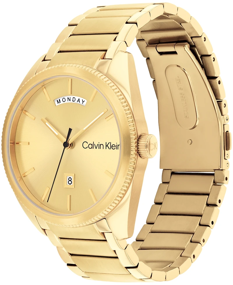 Calvin Klein Men's Progress Gold-Tone Stainless Steel Bracelet Watch 42mm