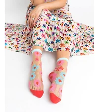 Sock Candy Women's Ribbon Roses Sheer Sock