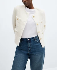 Mango Women's Pocket Tweed Jacket