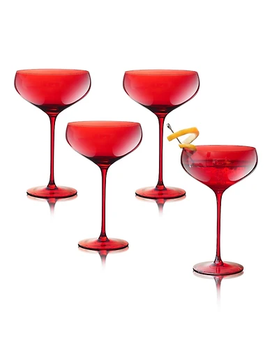 Qualia Glass Carnival Coupe 13 oz Glasses, Set of 4